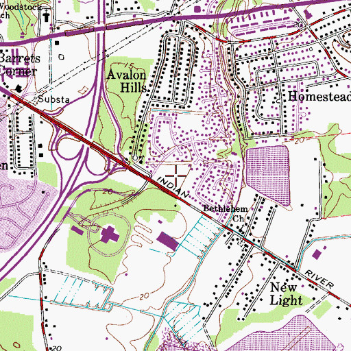 Topographic Map of University Shoppes Shopping Center, VA