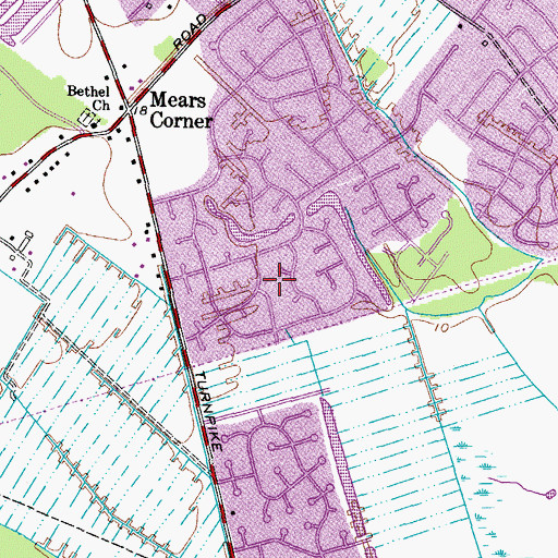 Topographic Map of Charlestown Lakes, VA