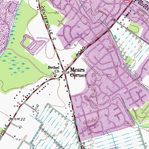 Topographic Map of Woods Corner Shopping Center, VA