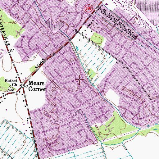 Topographic Map of Charlestowne, VA