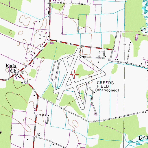 Topographic Map of Creeds Field (historical), VA