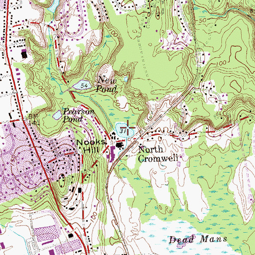 Topographic Map of New Pond, CT
