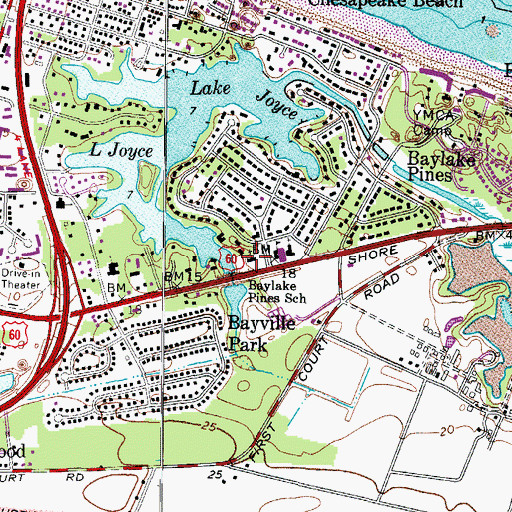 Topographic Map of Bay Lake United Methodist Church, VA