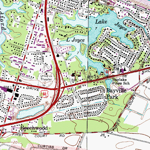 Topographic Map of Bayside Christian Church, VA