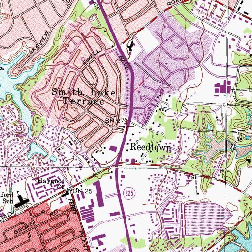 Topographic Map of W E Biddle School (historical), VA