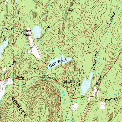 Topographic Map of New Pond, CT