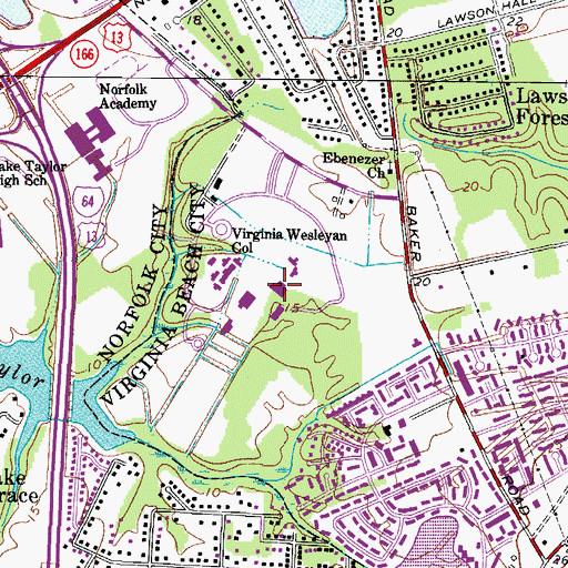 Topographic Map of Cunningham Gymnasium, VA