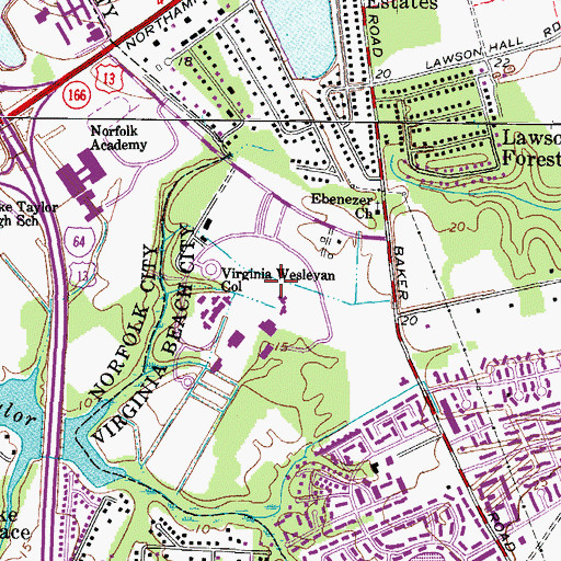 Topographic Map of East Hall, VA