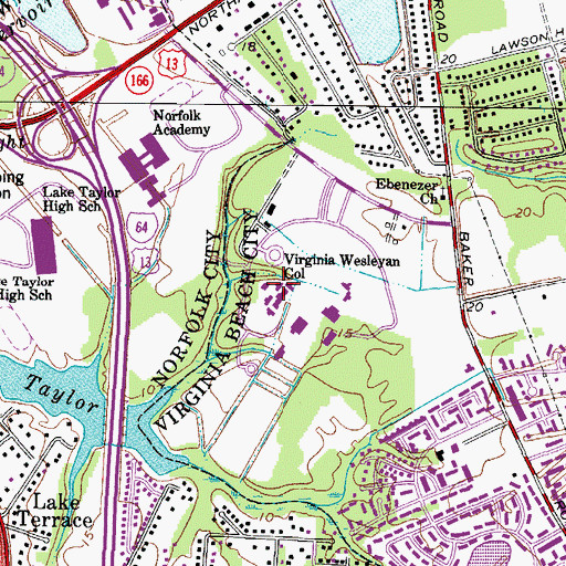 Topographic Map of Old Hall, VA