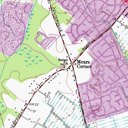 Topographic Map of Bethel Cemetery, VA