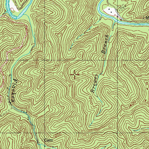Topographic Map of Toulouse, KY