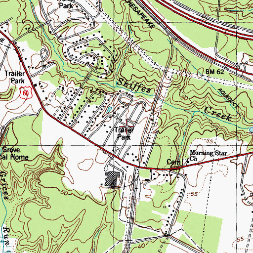Topographic Map of Windy Hill Mobile Home Park, VA