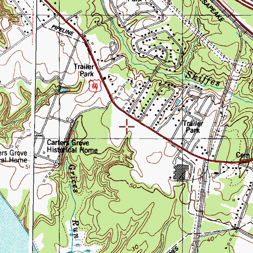 Topographic Map of James River Elementary School, VA
