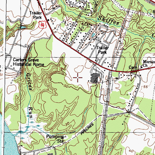 Topographic Map of James River Commerce Center, VA