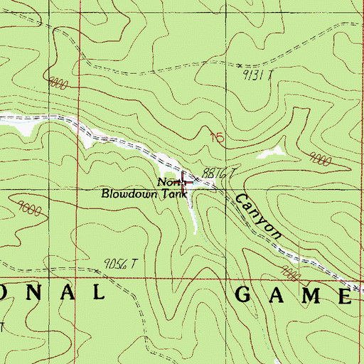 Topographic Map of North Blow Down Tank, AZ