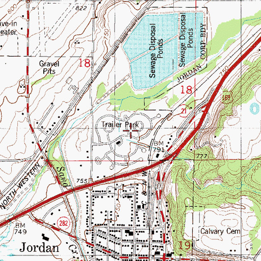 Topographic Map of Valley Green Mobile Home Park, MN