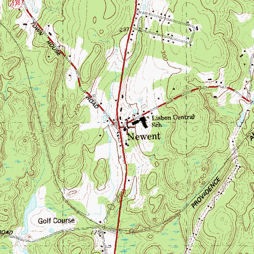 Topographic Map of Newent, CT
