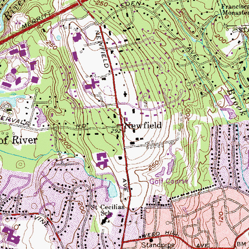 Topographic Map of Newfield, CT