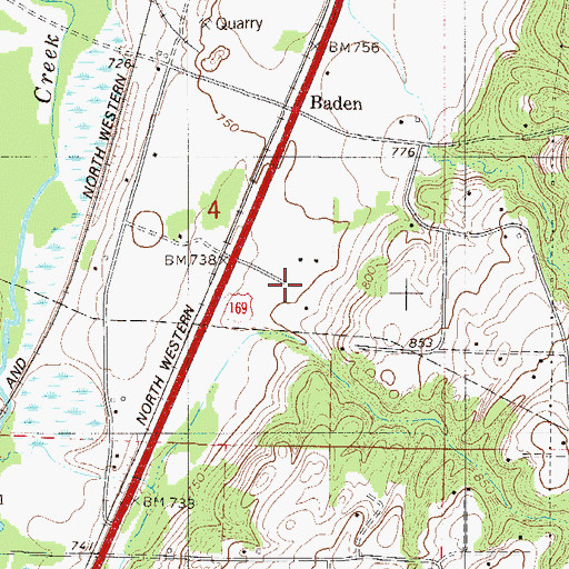 Topographic Map of Minneapolis Southwest KOA Kampground, MN