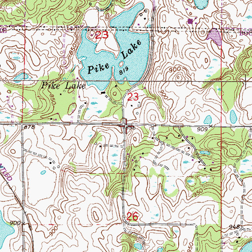 Topographic Map of Holy Cross Lutheran Church, MN
