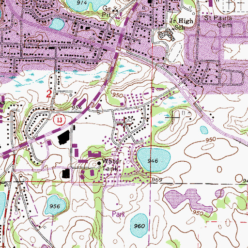 Topographic Map of Christ Community Church, MN