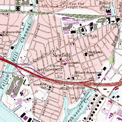 Topographic Map of Newfield, CT