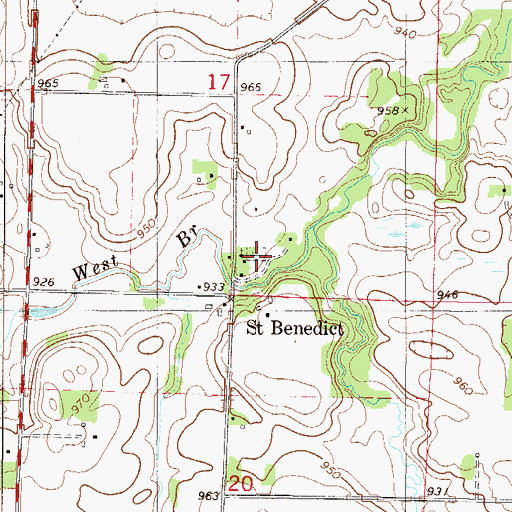 Topographic Map of Catholic Cemetery, MN