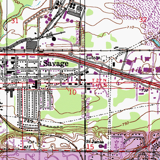 Topographic Map of Eden Baptist Church, MN