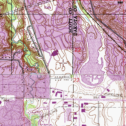 Topographic Map of Bridgewood Church, MN