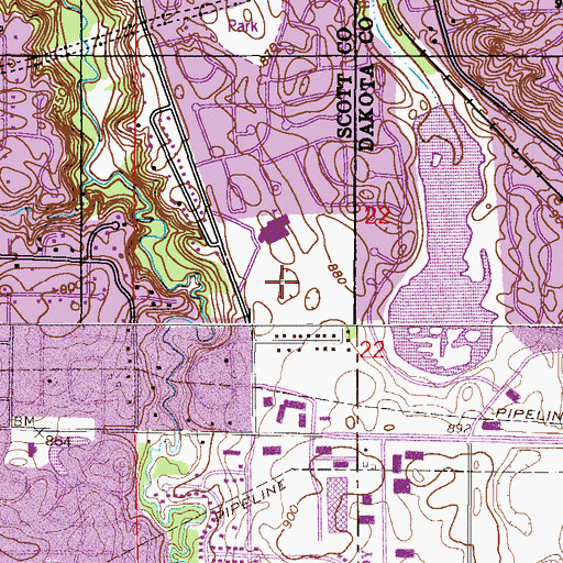 Topographic Map of Eagle Ridge Junior High School, MN