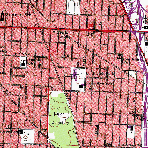 Topographic Map of Andrew S Douglas Community Academy (historical), WI