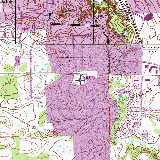 Topographic Map of Saint Mary Magdalene Lutheran Church, MN