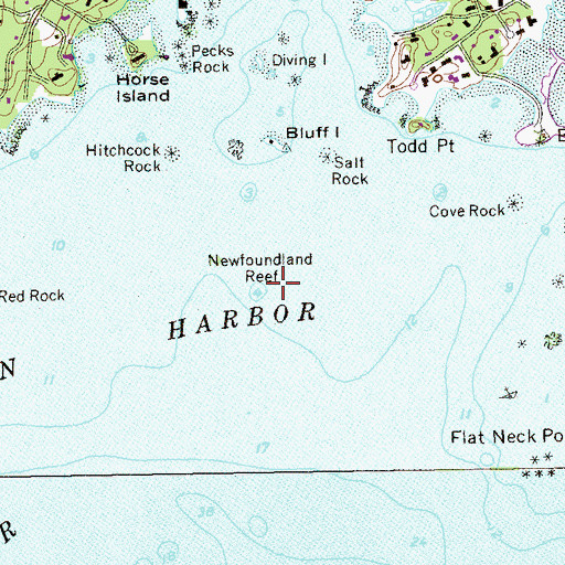 Topographic Map of Newfoundland Reef, CT