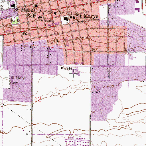 Topographic Map of Shakopee Junior High School, MN