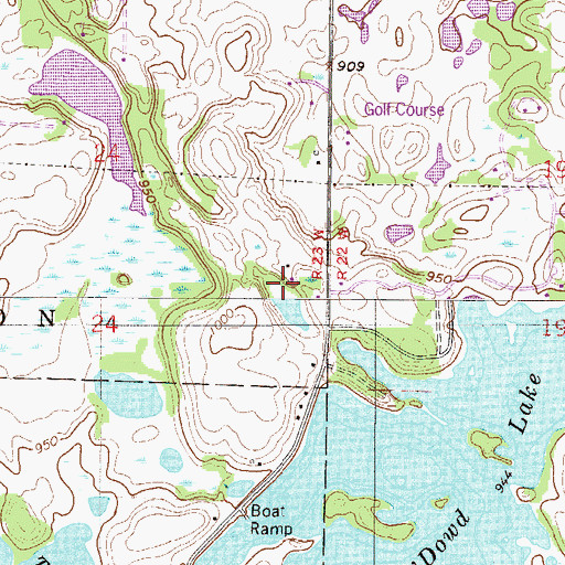Topographic Map of The Preserve Golf Course, MN