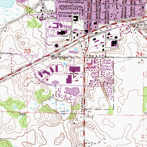 Topographic Map of Living Water Community Church, MN