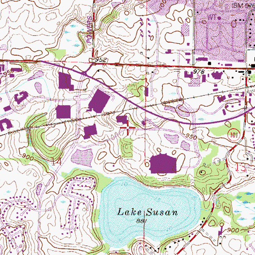 Topographic Map of Living Christ Lutheran Church, MN