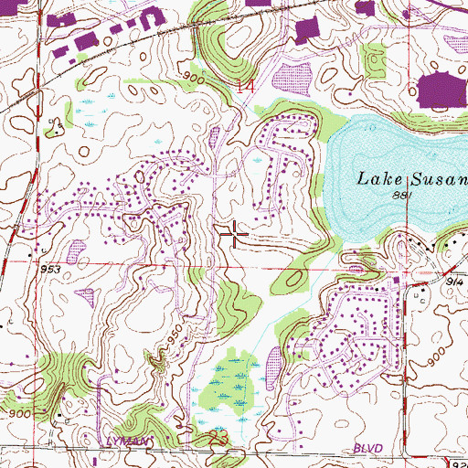 Topographic Map of Prairie Knoll Park, MN