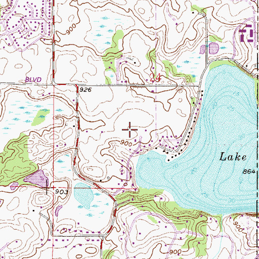 Topographic Map of Bandimere Heights Park, MN
