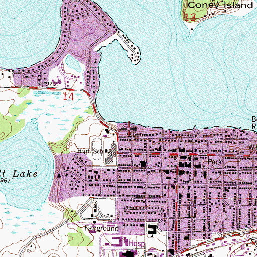 Topographic Map of Cedar Point Park, MN