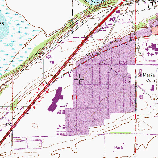 Topographic Map of Shakopee Baptist Church, MN