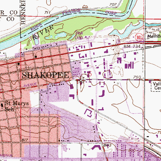 Topographic Map of Assemblies of God Church, MN