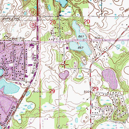 Topographic Map of New Spirit United Church of Christ, MN