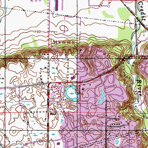 Topographic Map of Savage Library, MN