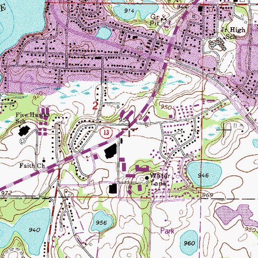 Topographic Map of Park Nicollet Clinic, MN