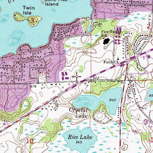 Topographic Map of Fairview Ridgevalley Clinic, MN