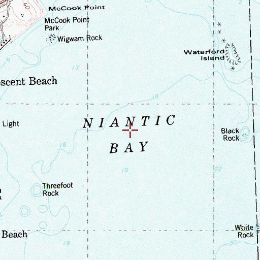Topographic Map of Niantic Bay, CT