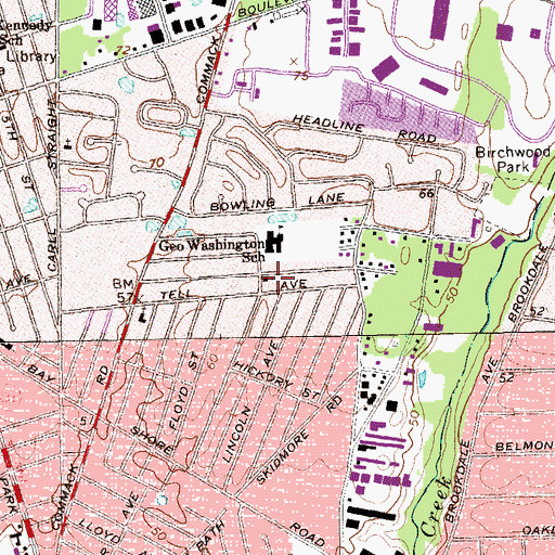 Topographic Map of First Baptist Church, NY