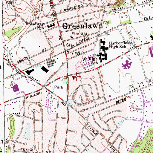 Topographic Map of First Presbyterian Church, NY