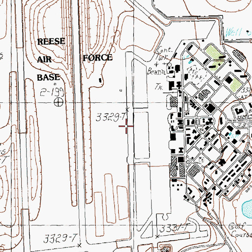 Topographic Map of Lubbock Army Air Field (historical), TX